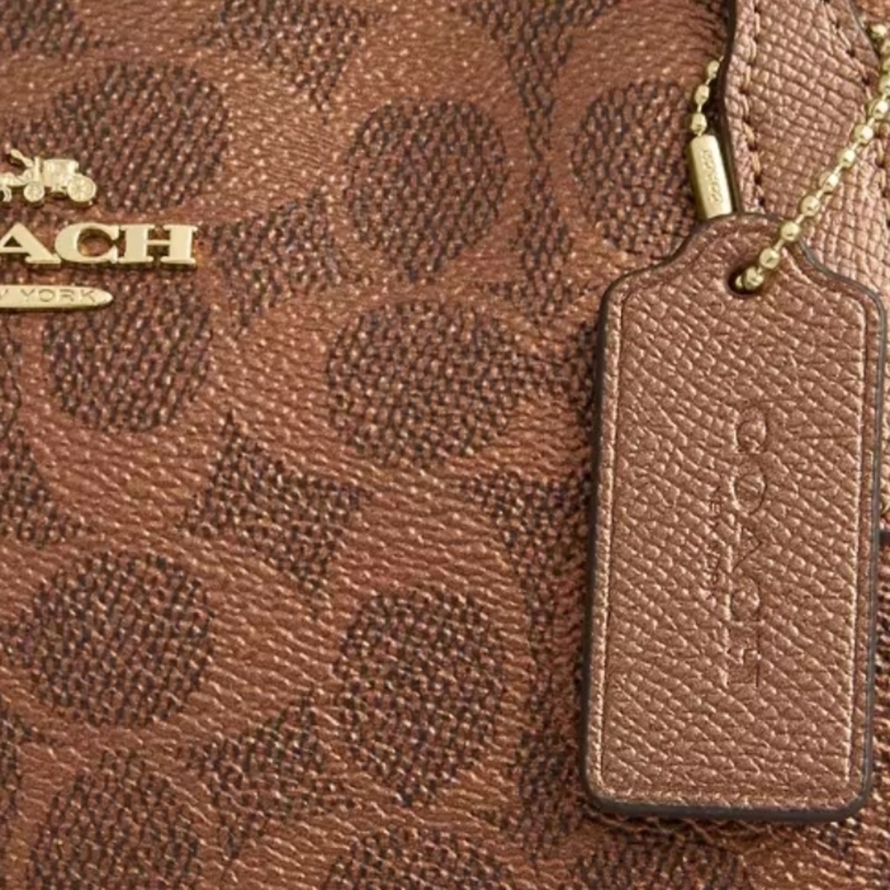 🌟Coach Fiona Zip Tote Bag In Signature Canvas - brown/copper/gold 🌟 - Picture 5 of 8
